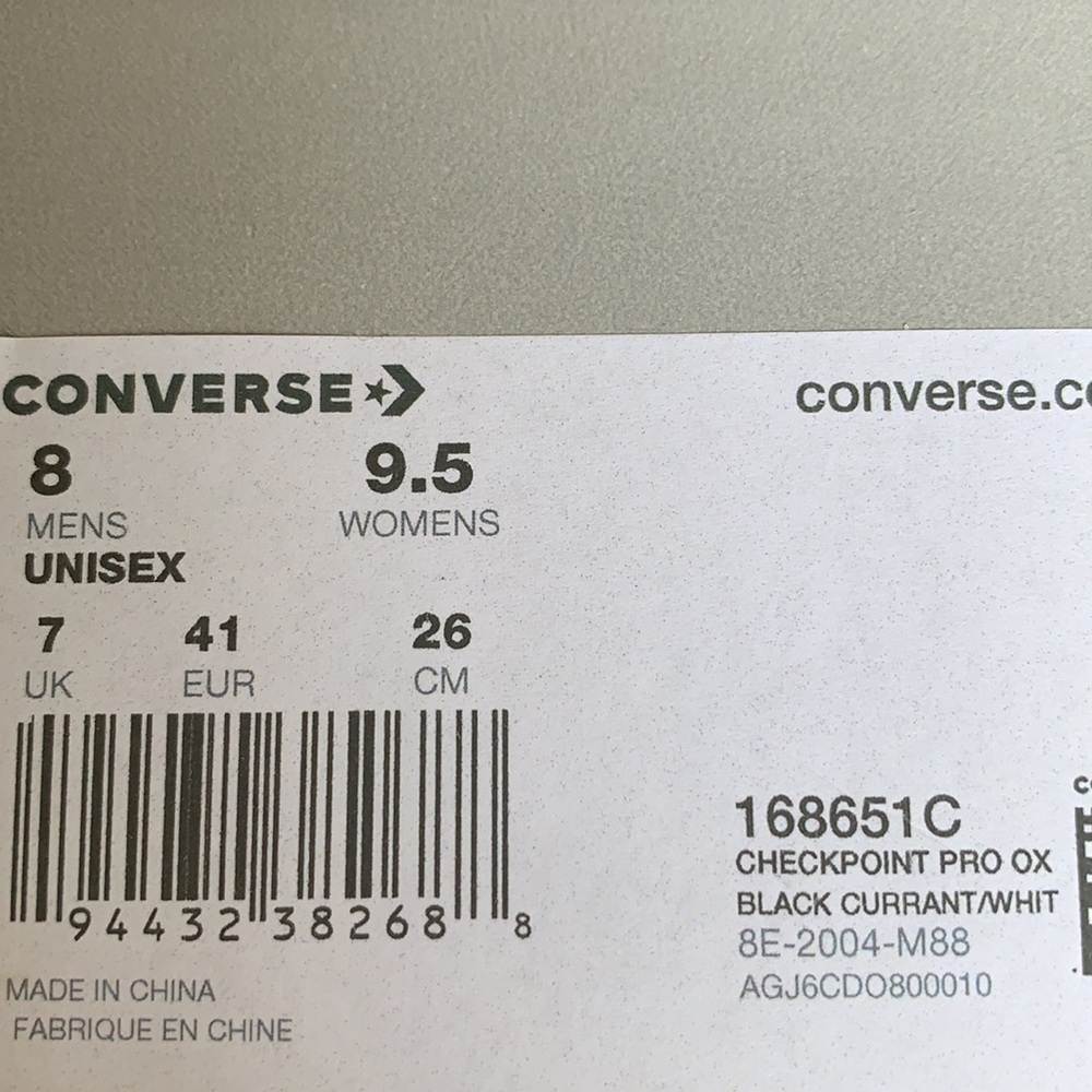 CONVERSE CHECKPOINT PRO OX BLACK CURRANT/WHITE MEN - Picture 14 of 16